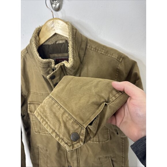 Levi’s Canvas Jacket Men S Khaki Pantina Military Cargo Utility - Picture 2 of 8